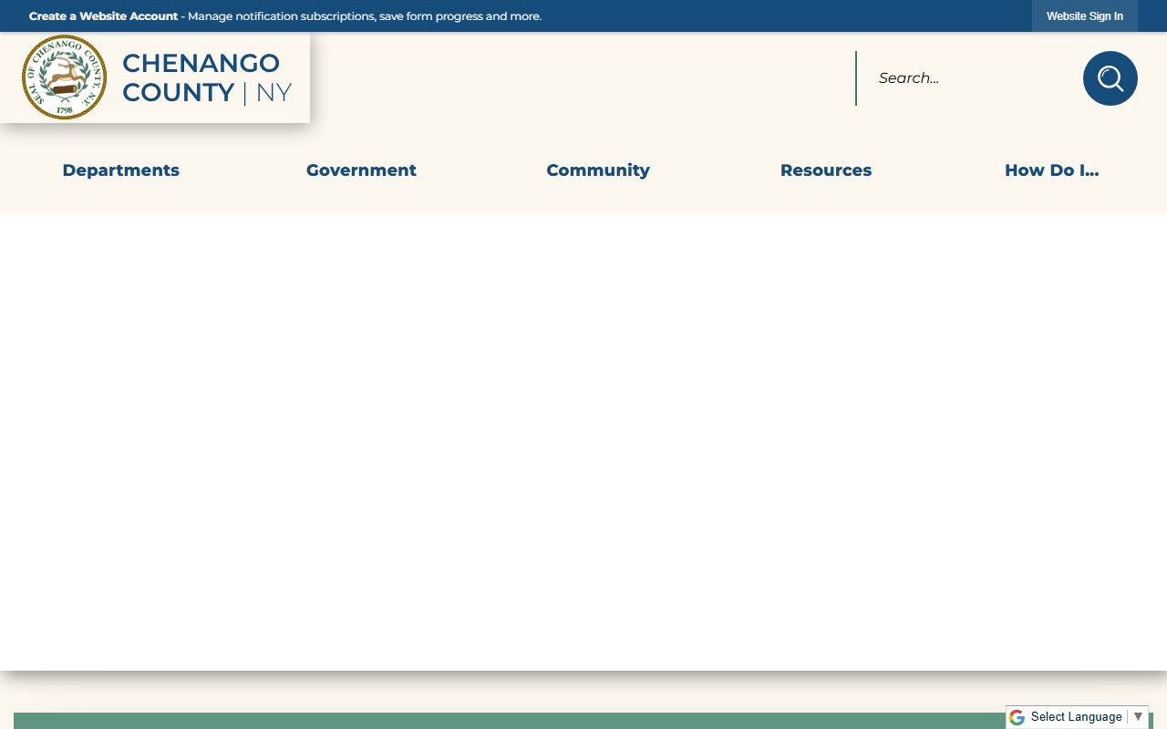 Chenango County Clerk's Office page for dissolution of marriage record requests