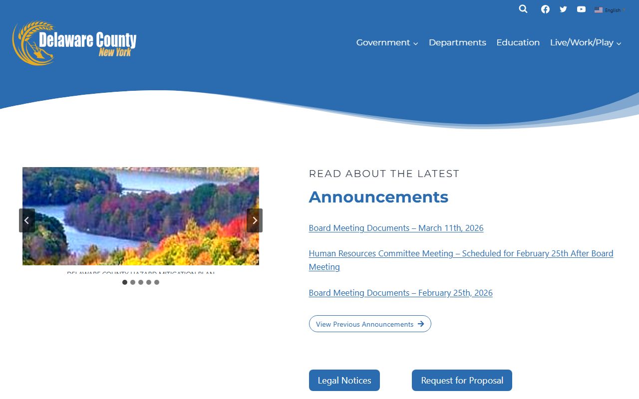 Delaware County Clerk Office website for dissolution of marriage records