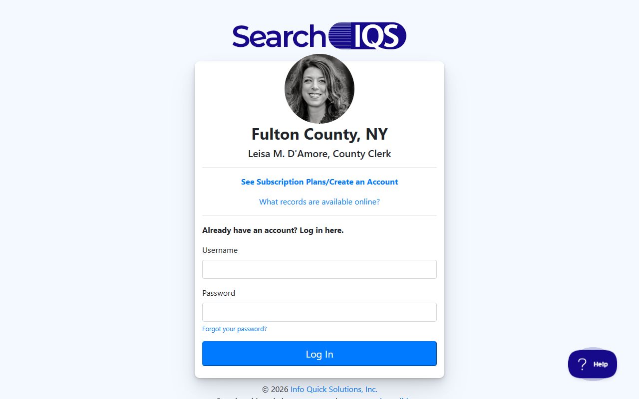 SearchIQS portal for Fulton County dissolution of marriage record searches