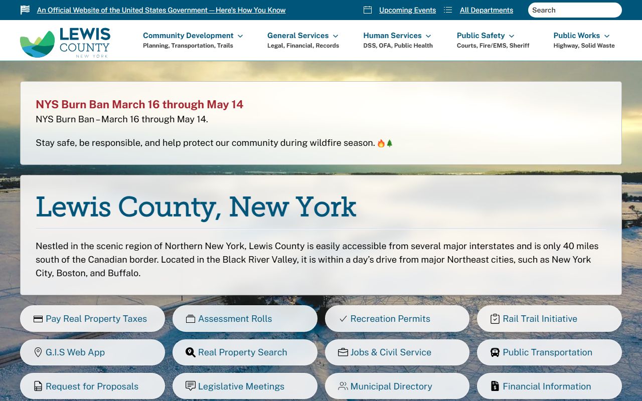 Lewis County Clerk's Office website for dissolution of marriage records in Lowville NY