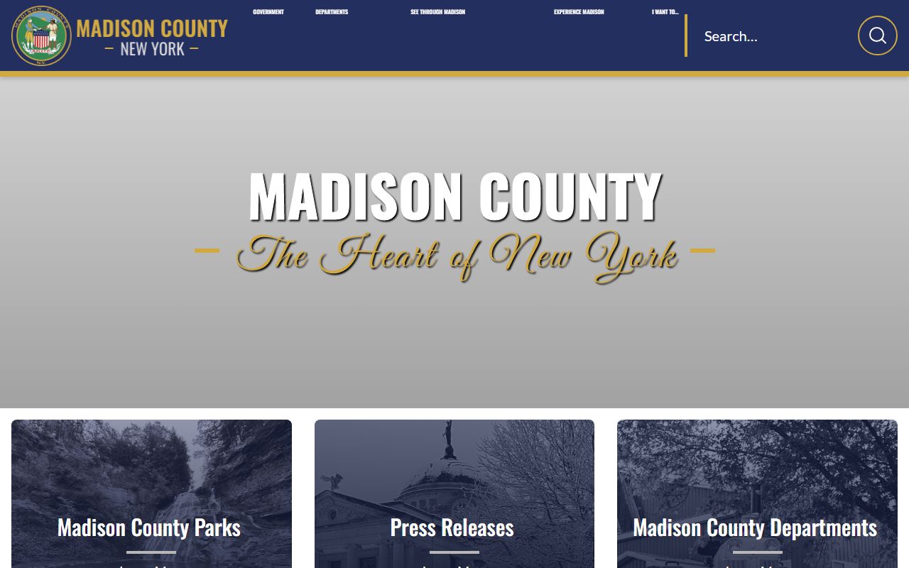 Madison County Clerk's Office website for dissolution of marriage records in Wampsville NY