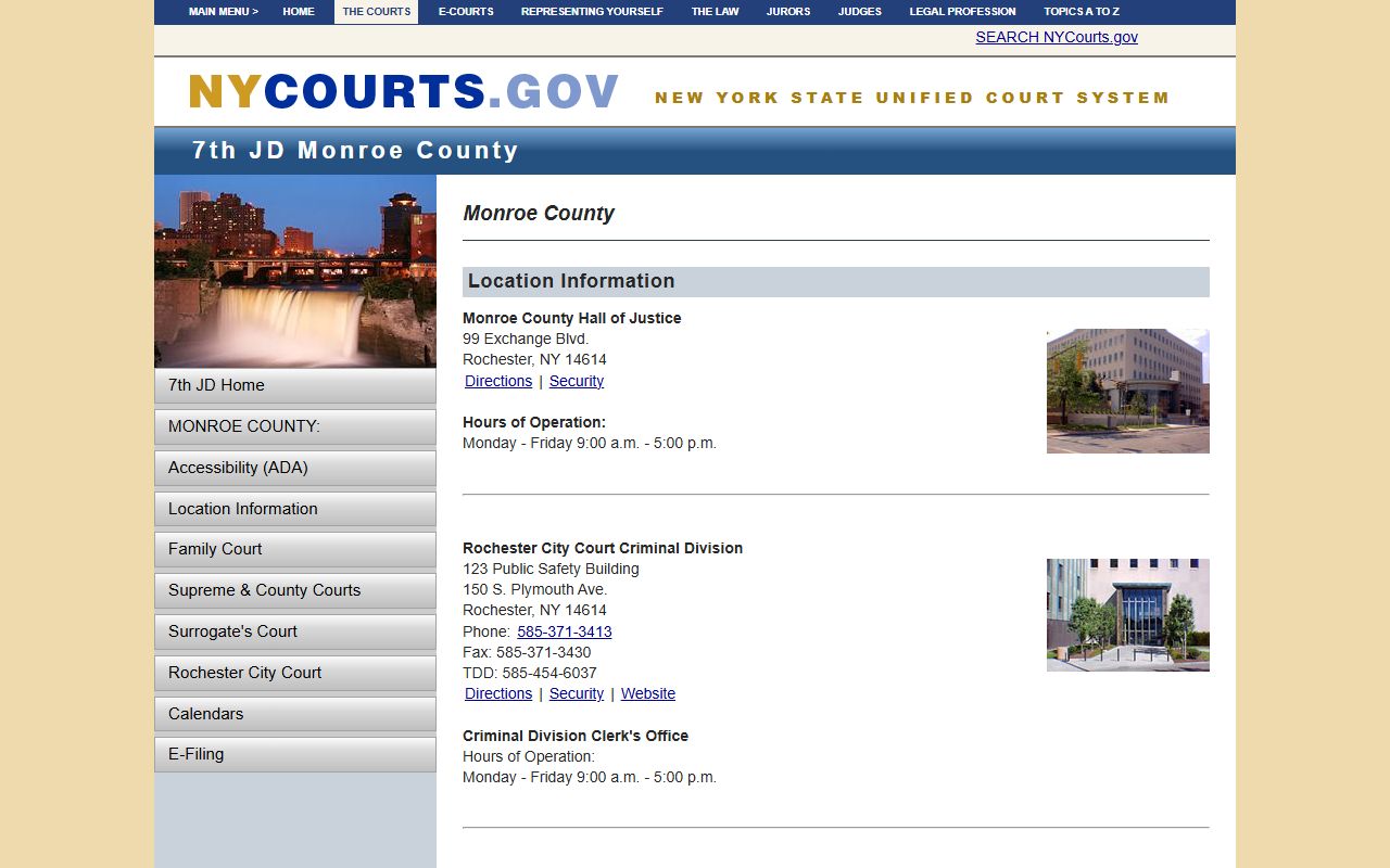 Monroe County Supreme Court website for dissolution of marriage case filings