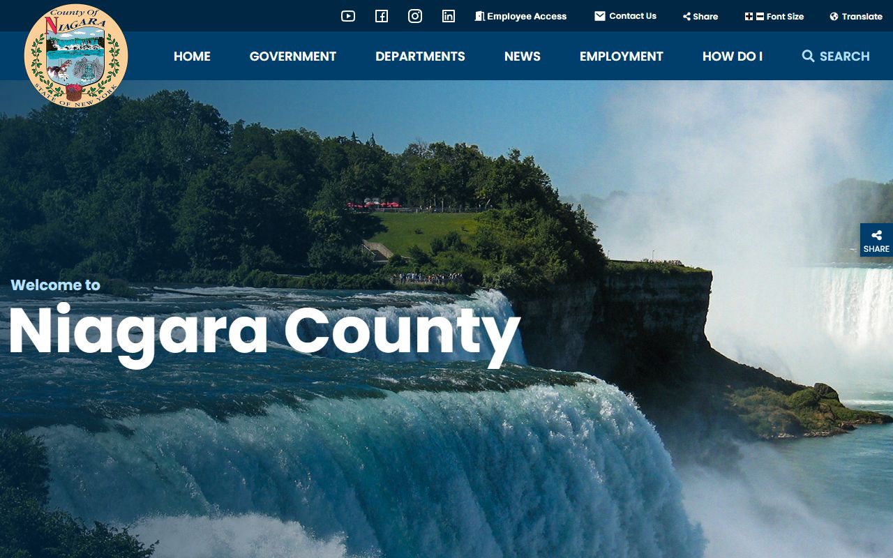 Niagara County Clerk office website for dissolution of marriage records