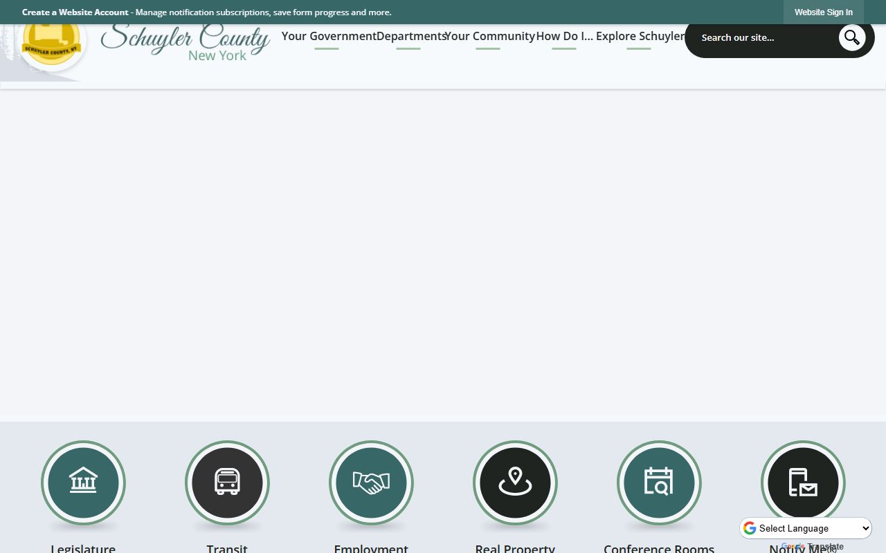 Schuyler County Clerk's Office website for dissolution of marriage records